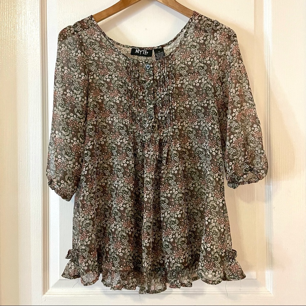 3/$20 Myth sheer floral blouse